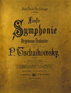 Cover of the score of the Symphony No. 5 in E minor Opus 64 by Piotr Ilyich Tchaikovsky