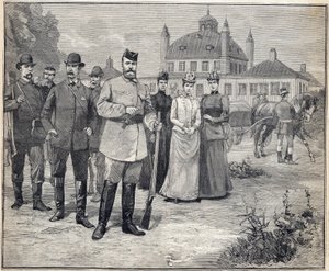 Departed for Hunting Tsar Nicholas II of Russia (1868-1918) in Fredensborg, Denmark. Engraving in Le Petit Parisien 1893 by Anonymous Anonymous