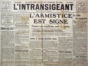 Detail of 25989: One of The Intransigent of 11/11/1918 announcing the armistice is signed by Anonymous Anonymous