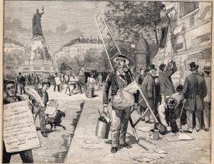 Display during the election period in France. Engraving in 