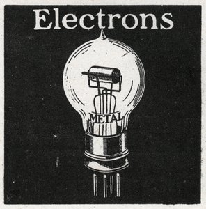Electric phenomena: electrons. Anonymous illustration of 1925. Private collection. by Anonymous Anonymous