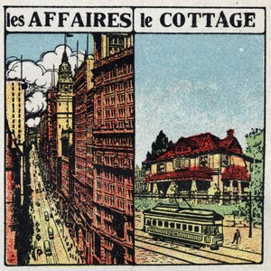 Electric trams: tram line in the city and in the countryside. Anonymous illustration from 1925. Private collection. by Anonymous Anonymous