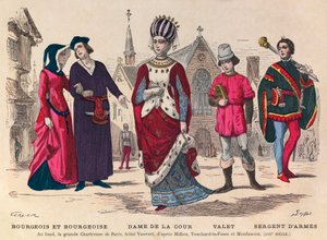 Court Costumes in France During the 13th Century - Private Collection by Anonymous Anonymous