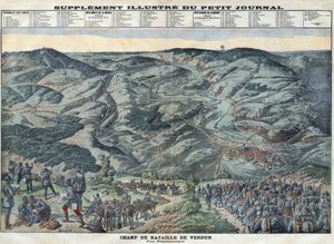 First World War 1914-1918. General view of the battlefield of Verdun from February 21 to December 19
