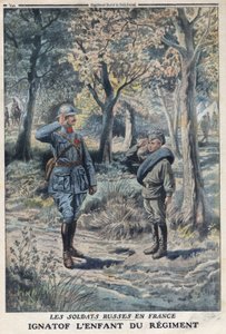 First World War 1914-1918. The young Russian soldier Ignatof in a French army regiment - In 