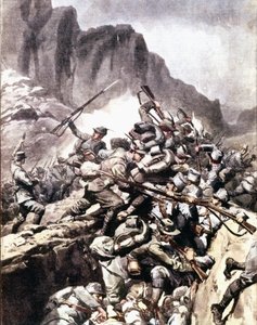 First World War: clashes between Italian alpine hunters and soldiers of the Austro-Hungarian army in Val d
