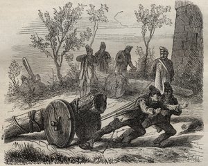 Forcats bucherons at the Toulon Bagne in the 19th century. Engraving in 