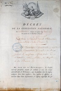 French Revolution: Decret of the Convention of 11/12/1792 ordering the National Guard to bring King Louis XVI from the Temple Prison to the court by Anonymous Anonymous