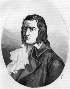 French Revolution: Portrait of Francois Babeuf dit Gracchus, French Revolutionary - Engraving of 1863 in Le Livre Rouge - Histoire De L