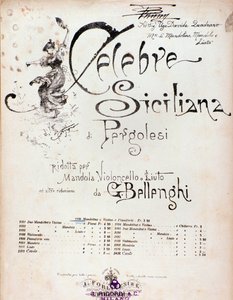 Frontispiece from musical score of Celebre siciliana attributed to GB Pergolese