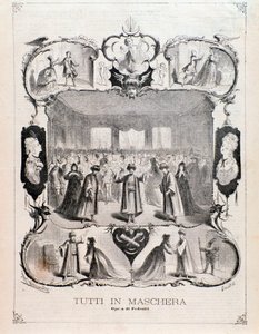 Frontispiece from Musical Score of Tutti in Maschera, Opera by Carlo Pedrotti by Anonymous Anonymous