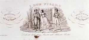 Frontispiece of I due Figaro, opera by Alessandro Speranza by Anonymous Anonymous