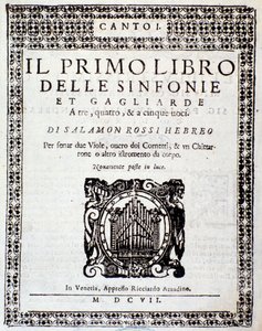 Frontispiece of Primo libro di sinfonie e gagliarde by Salomone Rossi by Anonymous Anonymous