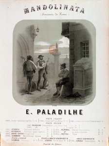 Frontispiece of musical score of Mandolibata by E Paladilhe by Anonymous Anonymous