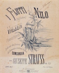 Frontispiece of Musical Scores of Nile Waters Waltzes for Piano by Josef Strauss by Anonymous Anonymous