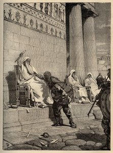 Gallic Leader Brennus Returns to the Roman Capital in 390 BC. - The Gauls in Rome - Sacking of Rome - Engraving 1890 by Anonymous Anonymous