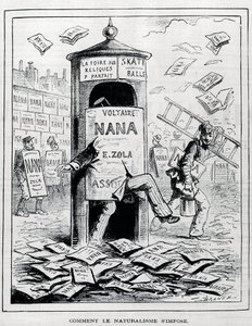 How naturalism is imposed: satirical drawing on the naturalist novel about the book 