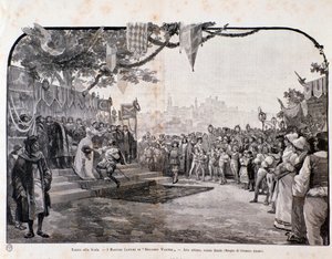 Illustration for the last scene of The Mastersingers of Nuremberg by Wagner, for the representation in Teatro alla scala by Anonymous Anonymous