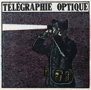 Light signals: optical telegraphy. Anonymous illustration of 1925. Private collection. by Anonymous Anonymous