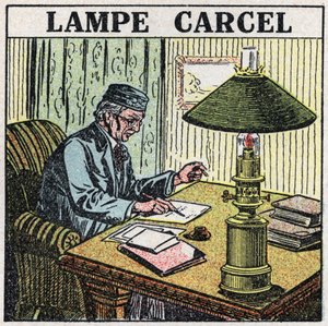 Light Sources: Carcel Lamp, Invented by Guillaume Carcel (1750-1812) and Using Vegetable Oil. Anonymous Illustration from 1925. Private Collection by Anonymous Anonymous
