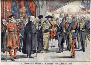 Sir Marcus Samuel Presents President Emile Loubet with a Gold Box After the Reception at the Guildhall (Le Petit Journal, July 1903) by Anonymous Anonymous