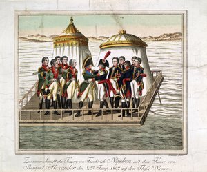 Meeting of Emperors Alexander I of Russia and Napoleon I of France at the Neman near Tilsit by Anonymous Anonymous