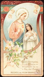 Our Lady Protecting and Guiding the Way to Heaven - 20th century pious image - Private collection by Anonymous Anonymous