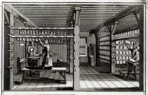 Paper Factory: The Drying Stage - 18th Century Engraving - Private Collection by Anonymous Anonymous