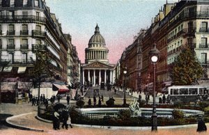Paris: View of Rue Soufflot and Pantheon. Photograph of 1920 in Artistic Album of the City of Paris