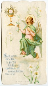 Pious Image: An Angel Holding a Lily (engraving) by Anonymous Anonymous
