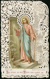 Pious image: Jesus knocking at the door by Anonymous Anonymous