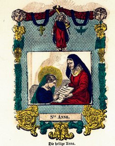 Pious image: Saint Anne. Engraving of the 19th century by Anonymous Anonymous