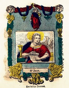 Pious image: Saint John. Engraving of the 19th century by Anonymous Anonymous