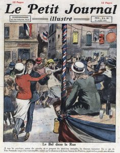 Popular balls in the streets of Paris on the occasion of the national party on 14 July. Illustration taken from 