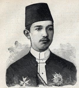 Portrait of Abbas II Pasha (1874-1944), Vice King of Egypt. Engraving in Le Petit Parisien