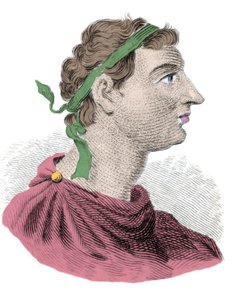 Portrait of Antiochus I Soter (the Savior) second sovereign of the Seleucid dynasty. It reigned from -280 to -261. Engraving of the 19th century. Milanese