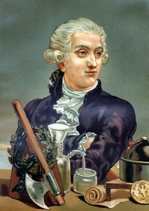 Portrait of Antoine Laurent de Lavoisier (1743 - 1794), French Chemist. After La Ciencia y sus Hombres by Louis Figuier. Barcelona 1881