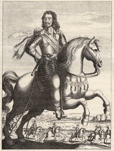 Portrait of Bernard of Saxony Weimar (1604-1639) with the capture of John of Werth by Duke Bernard and Duke of Rohan. Engraving of the 17th century. Private collection. by Anonymous Anonymous