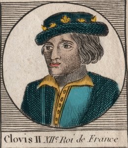 Portrait of Clovis II, King of the Franks (c.634-657) (engraving from 