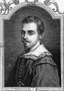 Portrait of Giulio Cesare Procaccini (1574-1625) Italian painter. Engraving of 1859 in 
