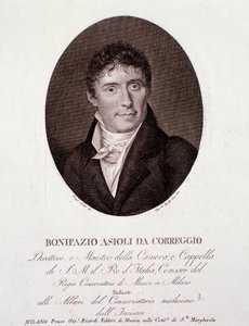 Portrait of Italian Composer Bonifazio Asioli (1769-1832) (Engraving) by Anonymous Anonymous