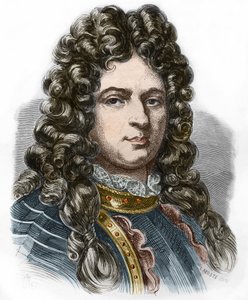 Portrait of Jean Bart, French privateer. Engraving of the 19th century. Private collection