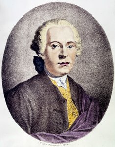 Portrait of Johan Adolf Hasse (1699-1783) Baroque composer (engraving) - private collection