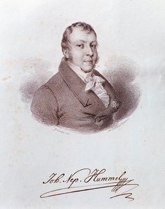 Portrait of Johann Nepomuk Hummel. Engraving by Anonymous Anonymous