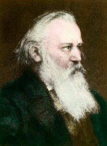 Portrait of Johannes Brahms (1833-1897), German composer (engraving) by Anonymous Anonymous