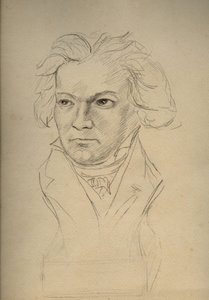 Portrait of Ludwig van Beethoven (1770-1827) German composer - anonymous drawing from the beginning of the 20th century - Private collection