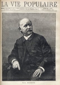 Portrait of Paul Meurice, French writer. Engraving in 