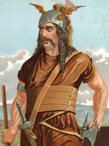 Portrait of Spartacus. Head of slaves revolted against Rome (died 71 BC). after hombres y Mujeres celebres. Barcelona 1877
