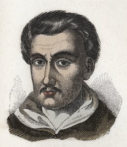 Portrait of Tommaso Campanella (1568-1639), Dominican monk and philosopher. Engraving. Private collection
