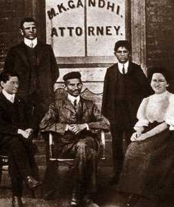 Portrait of political leader Mohandas Karamchand Gandhi (1869-1948) lawyer in Durban, South Africa. Photography 1893 by Anonymous Anonymous